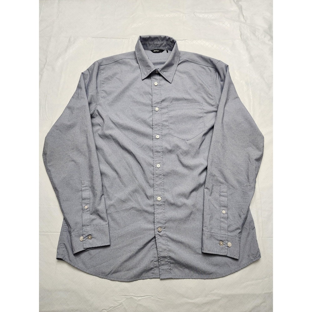 Rohan Shirt Mens Medium Gray Solid Sun Protective Travel Button Up Long Sleeve‎